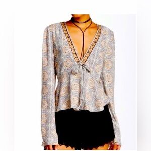 Elegant Paisley Print Women's Top by free people